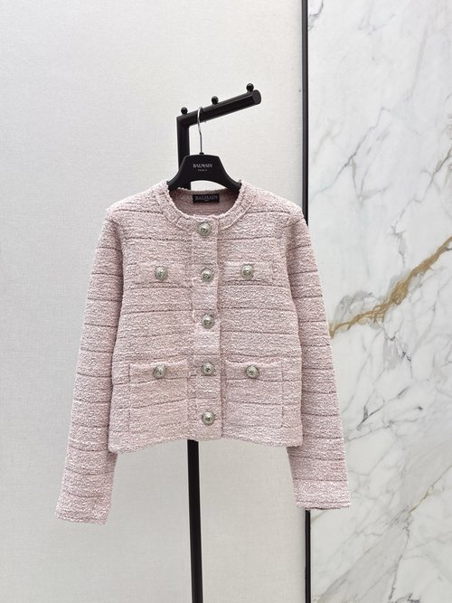 Balmain Bal High - end Customized Knit Coat, Elegant and Slimming