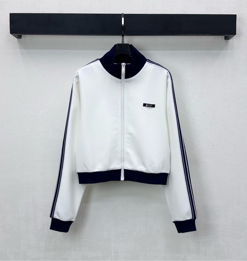 Prada Custom Imported Twill Cotton Stand-up Collar Jacket with Logo