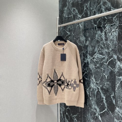 Louis Vuitton Fair Isle Wool Sweater with Monogram Floral Jacquard, Retro and Comfort - Oriented