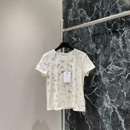 Dior Butterfly-Printed T-Shirt, Elegant for Any Occasion
