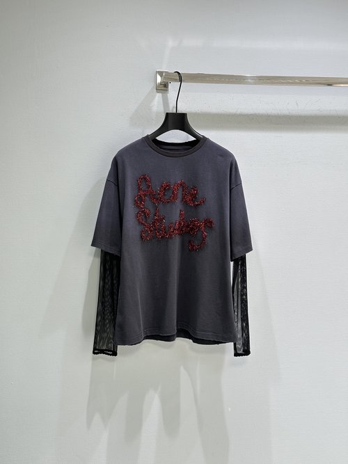 Dior Long-Sleeve T-Shirt with Layered Design and Embroidered Logo