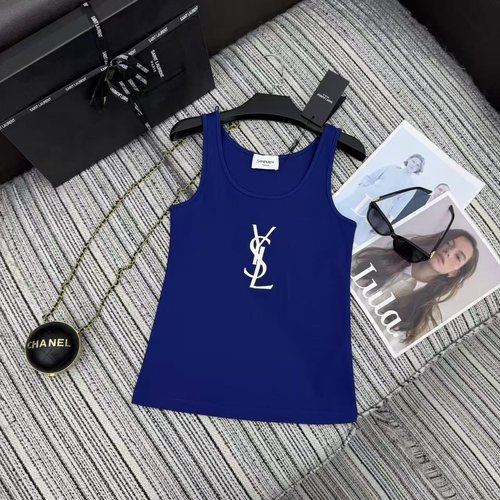 Yves Saint Laurent Slim U-Neck Logo Vest, Comfortable and Versatile