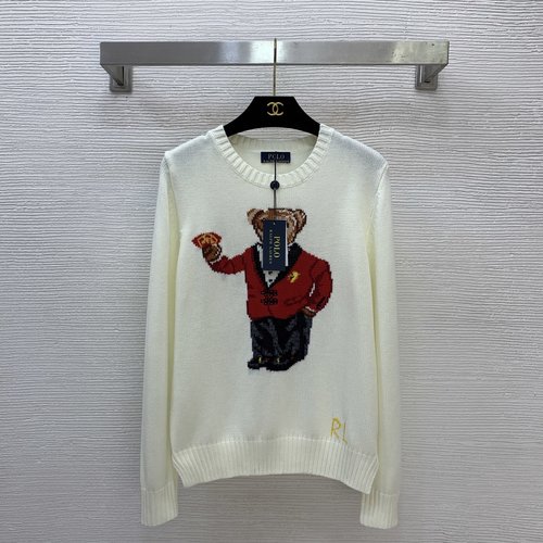 Polo Ralph Lauren Wool Blend Red Buttoned Suit with Bear Embroidered Sweater