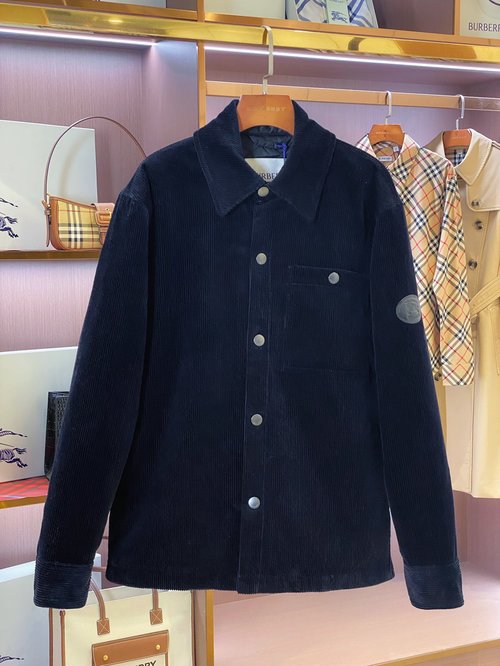 Burberry Stylish Single-Breasted Cotton Coat, Premium Custom-Dyed Fabric