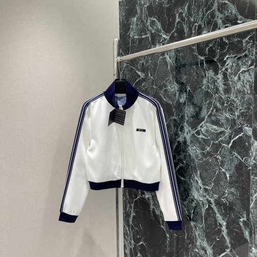 Prada Three-Stripe Sports Jacket, American-Style Comfort