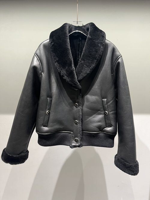 Chanel Sophisticated Chanel - style Sheepskin Fur - lined Jacket
