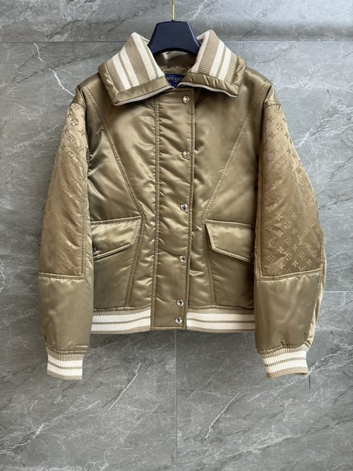 Louis Vuitton Satin Floral Patchwork Cotton Coat in Champagne Gold