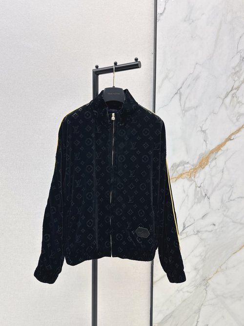 Louis Vuitton Logo - Pressed Velvet Jacket with a Vintage and Classic Style