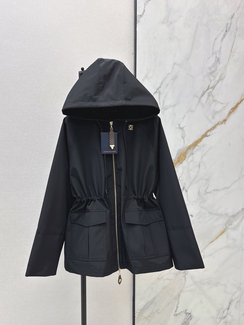 Louis Vuitton Drawstring Hooded Jacket with Workwear-Style and Windbreaker Design