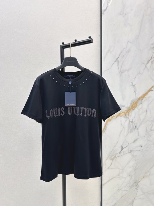 Louis Vuitton High-Quality Logo-Letter Print Short-Sleeve T-Shirt