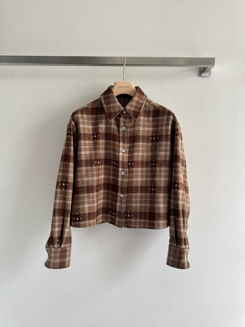 Loro Piana Vintage Multi-Color Checked Long-Sleeved Shirt with Embroidery