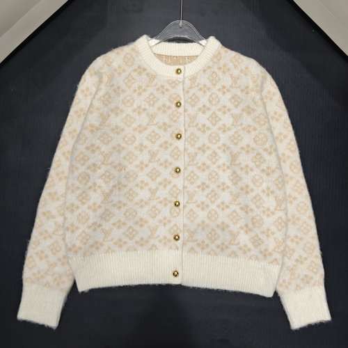 Louis Vuitton Classic Gold-Buttoned Knitted Cardigan, Soft and Stylish