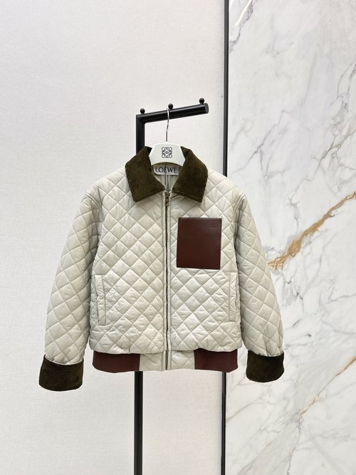 Loewe Popular Corduroy Collar Quilted Cotton Jacket - Light and Warm