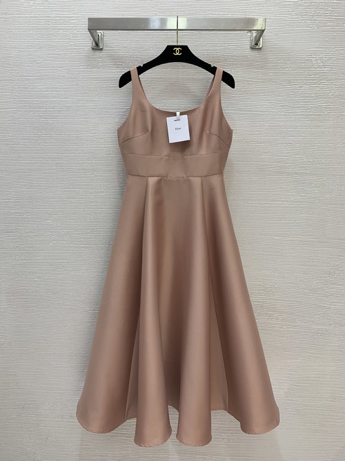 Dior Silk-Wool Slip Dress with Big Bow, Elegant