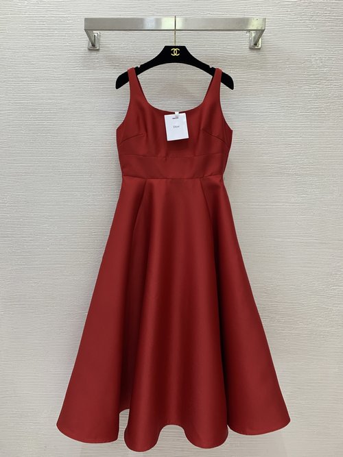Dior Silk-Wool Slip Dress with Big Bow, Elegant