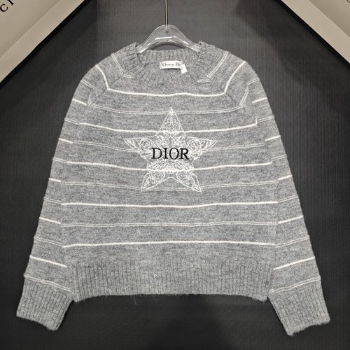 Dior Wool Pullover with Star Print and Stripes