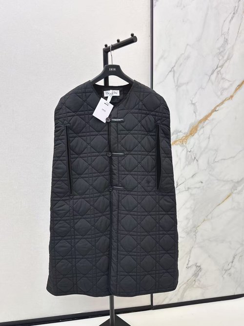Dior Princess Woven Quilted Collared Cloak for a Stylish Look
