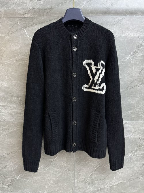 Louis Vuitton Classic Logo Jacquard Cardigan, Luxurious and Fashionable