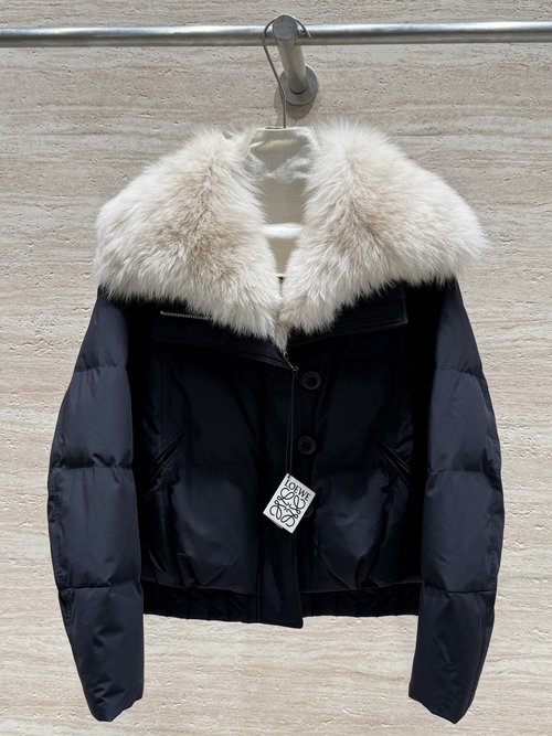 Loewe Detachable Fur Collar Down Jacket for a Stylish Appearance
