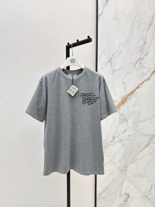 Loewe Gray T - Shirt with Panda and Text Print for Effortless Style