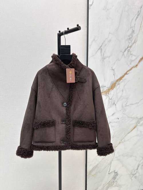 Loro Piana Exclusive Double-Sided Fleece Collar Woolen Outerwear in H-Shape