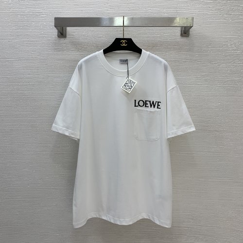 Loewe High-end Round Neck Short Sleeve T-shirt with Logo Embroidery