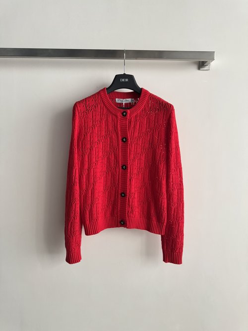 Dior Hollow - Knit Cardigan with Star - Shaped Buttons, Simple yet Stylish
