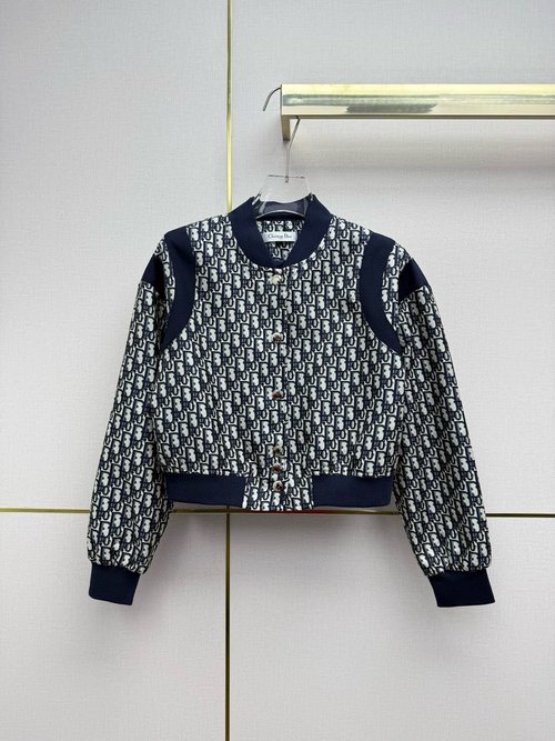 Dior Autumn and Winter New Jacket, Ribbed Spliced Vintage Jacquard, High Quality