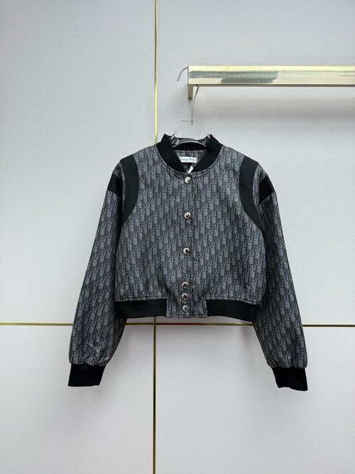 Dior Autumn and Winter New Jacket, Ribbed Spliced Vintage Jacquard, High Quality