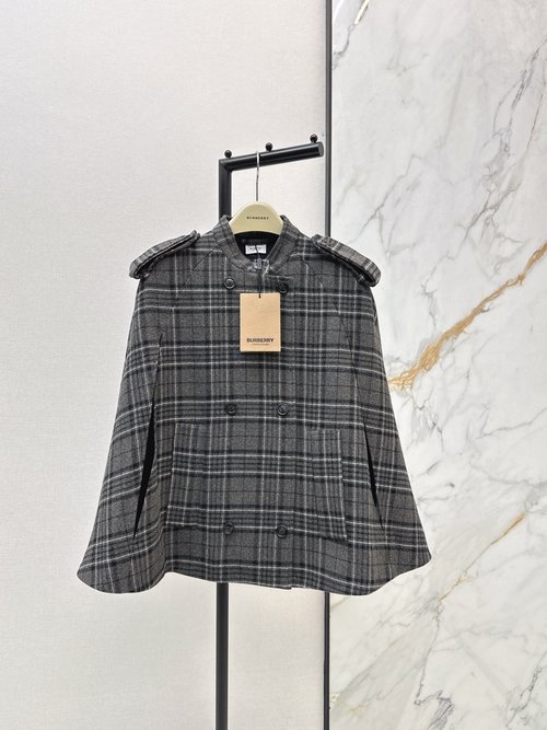 Burberry Classic Checked Cloak from Bur Series, British Retro Design