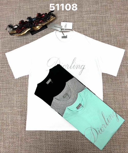 Dior Pure Cotton Double - Yarn Plain with Foil Stamping