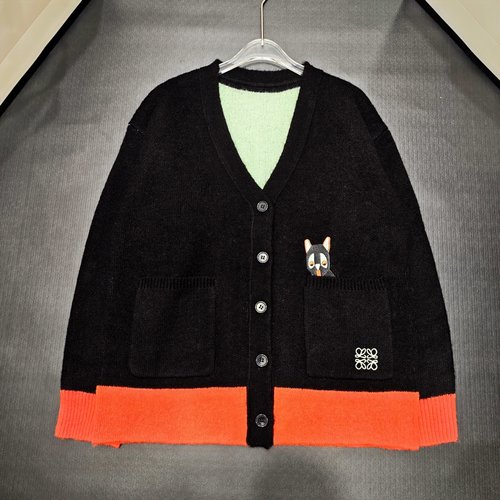 Loewe Collaborative V-Neck Knit Cardigan with Relaxed Style