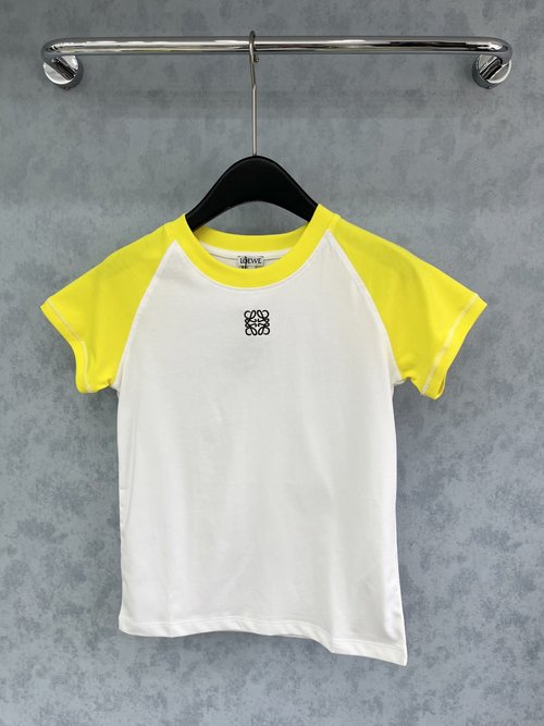 Loewe Loe Embroidered Raglan Short Sleeve Elegant Tee