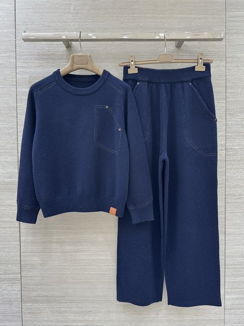 Louis Vuitton Cowboy-Style Cashmere Top and Jogger Set