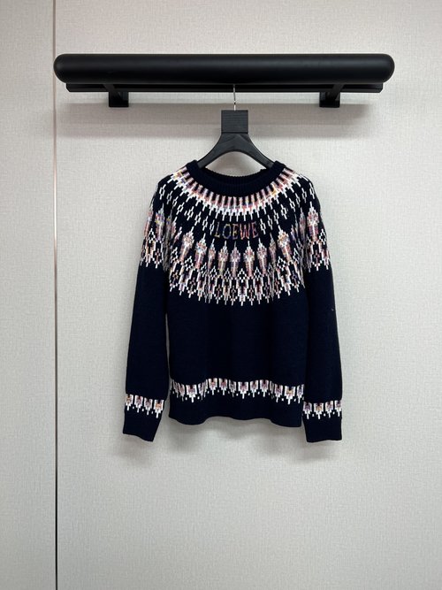 Loewe Fair Isle Sweater Coat with Christmas Vibe