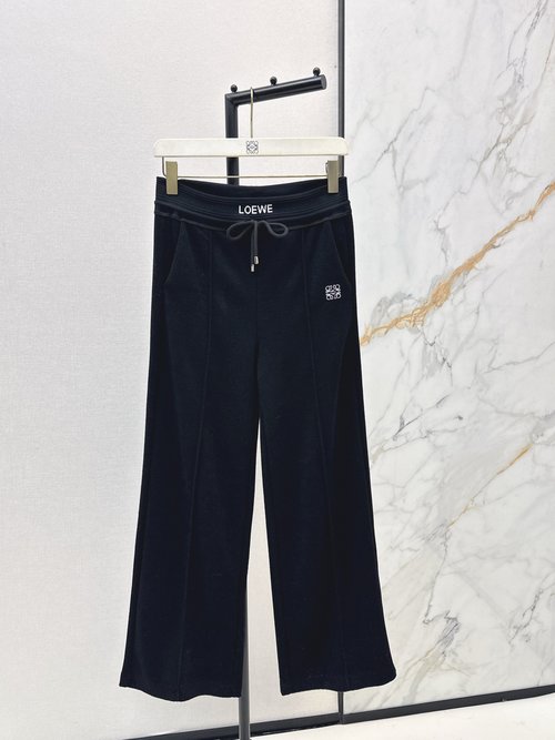 Loewe Early Spring Casual Trousers with Alphabet Embroidery, All-Match Style
