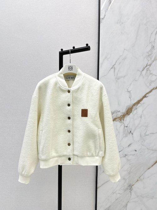 Loewe Classic Woolen Baseball Jacket, Stylish and Flattering