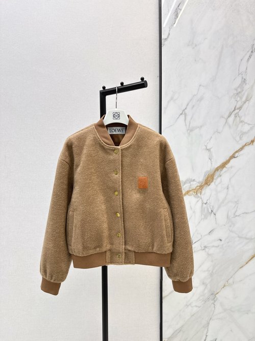 Loewe Classic Woolen Baseball Jacket, Stylish and Flattering