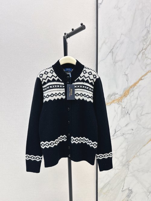 Polo Ralph Lauren Exclusive Fair Isle Pattern Knit Cardigan in Classic Style