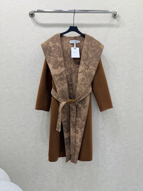 Dior High-end Double-sided Cashmere Coat with Arch Needle