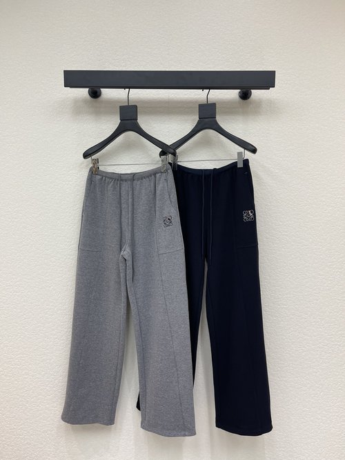 Loewe Trendy Wide-Leg Trousers with Drawstring and Embroidered Logo