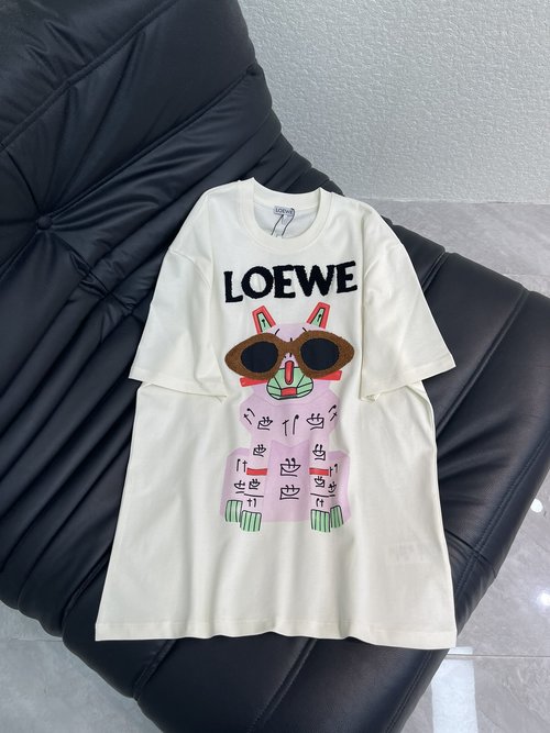 Loewe Cotton Short-Sleeve T-Shirt with Cartoon Print