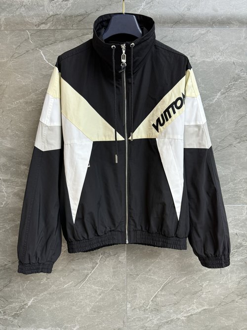 Louis Vuitton Ski Series Color-Blocked Windproof Jacket with Embroidered Letters