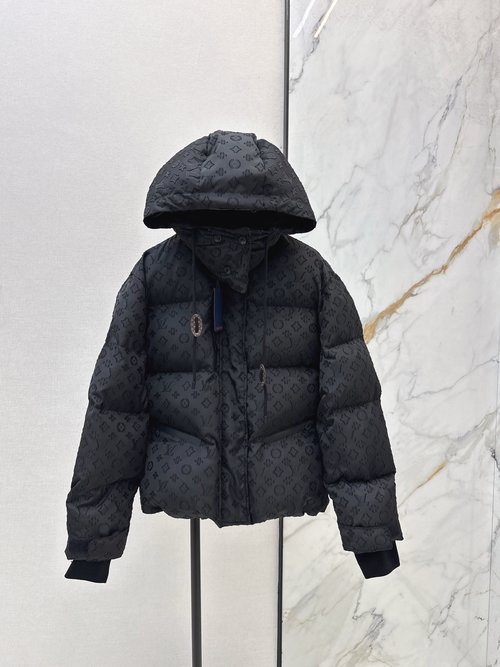 Louis Vuitton Ski Series Embroidered Hooded Down Jacket with Exquisite Details