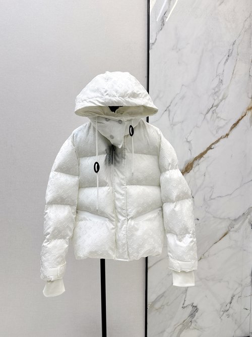 Louis Vuitton Ski Series Embroidered Hooded Down Jacket with Exquisite Details
