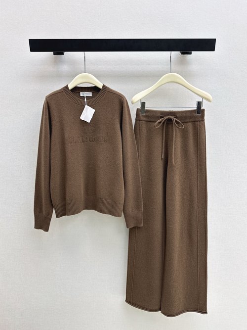 Brunello Cucinelli Exclusive Wool Set, Lazy Style with Embroidery
