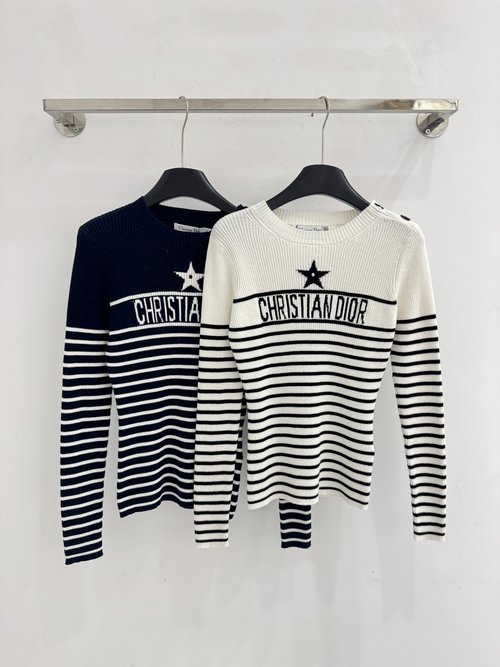 Dior Autumn Casual Round-Neck Knit Shirt