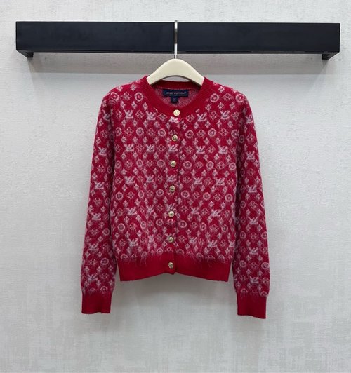 Louis Vuitton Customized Wool Open Cardigan with Four-leaf Logo