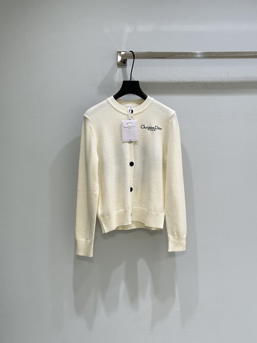 Dior Stylish Knit Open - front Cardigan with Embroidery Logo