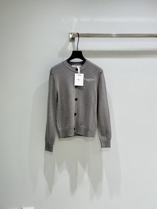 Dior Stylish Knit Open - front Cardigan with Embroidery Logo